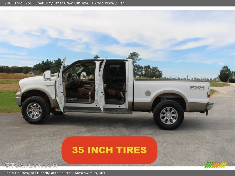 Oxford White / Tan 2005 Ford F250 Super Duty Lariat Crew Cab 4x4
