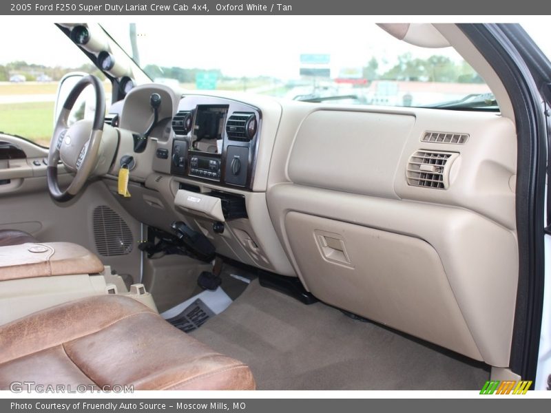 Oxford White / Tan 2005 Ford F250 Super Duty Lariat Crew Cab 4x4