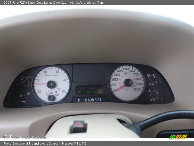 Oxford White / Tan 2005 Ford F250 Super Duty Lariat Crew Cab 4x4