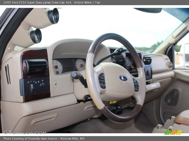 Oxford White / Tan 2005 Ford F250 Super Duty Lariat Crew Cab 4x4