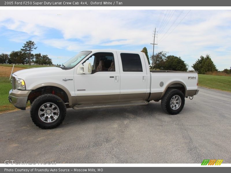 Oxford White / Tan 2005 Ford F250 Super Duty Lariat Crew Cab 4x4