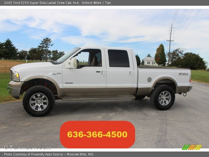 Oxford White / Tan 2005 Ford F250 Super Duty Lariat Crew Cab 4x4