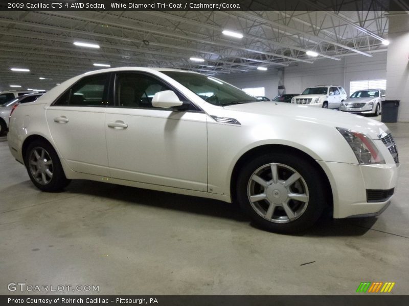 White Diamond Tri-Coat / Cashmere/Cocoa 2009 Cadillac CTS 4 AWD Sedan