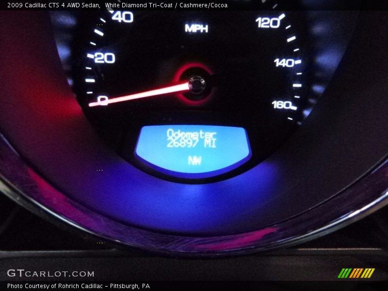 White Diamond Tri-Coat / Cashmere/Cocoa 2009 Cadillac CTS 4 AWD Sedan