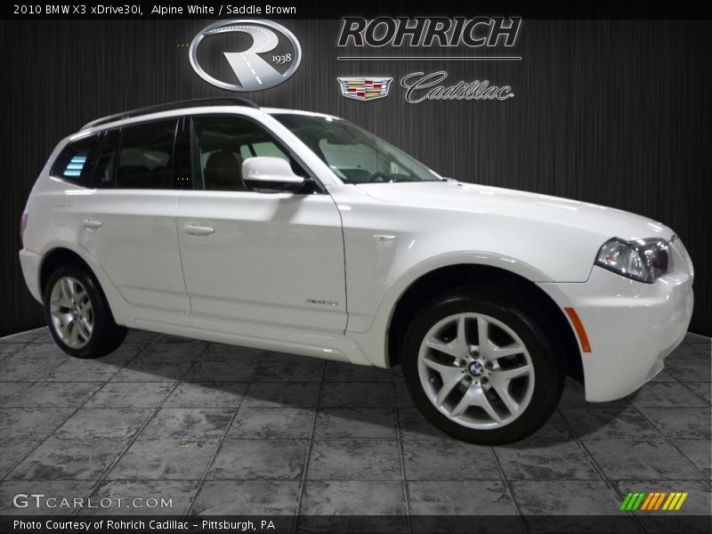 Alpine White / Saddle Brown 2010 BMW X3 xDrive30i