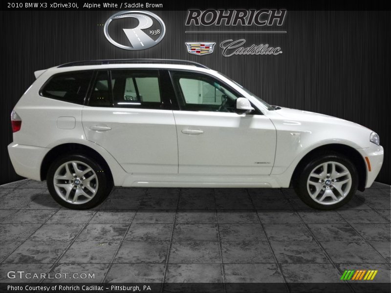 Alpine White / Saddle Brown 2010 BMW X3 xDrive30i