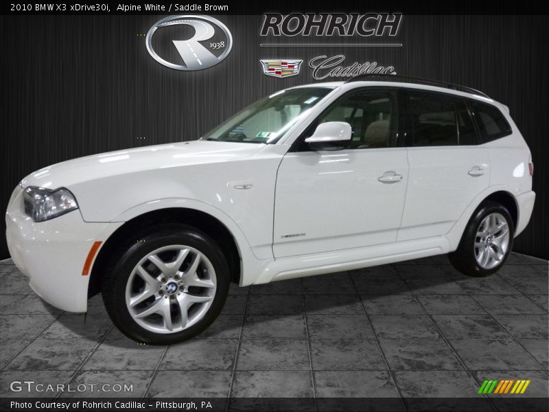 Alpine White / Saddle Brown 2010 BMW X3 xDrive30i