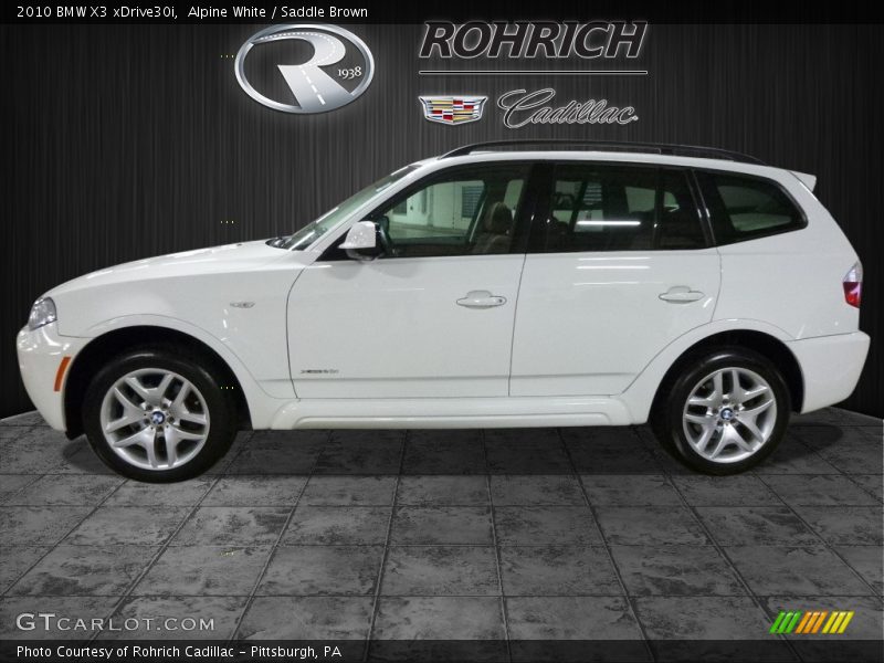 Alpine White / Saddle Brown 2010 BMW X3 xDrive30i