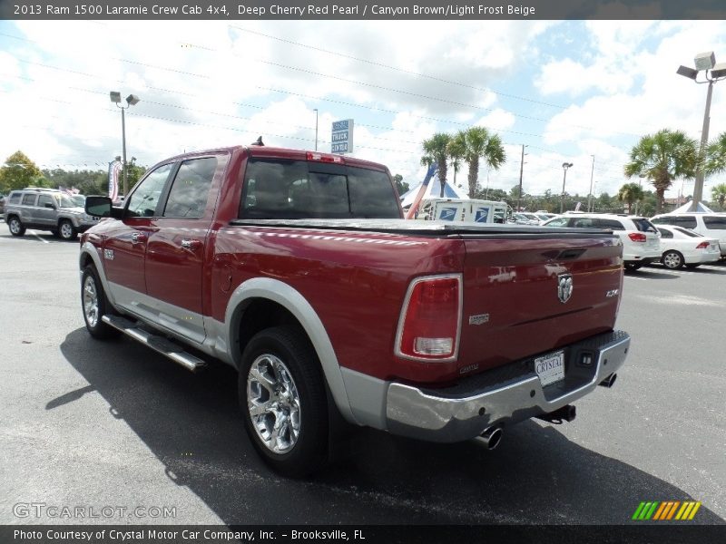 Deep Cherry Red Pearl / Canyon Brown/Light Frost Beige 2013 Ram 1500 Laramie Crew Cab 4x4