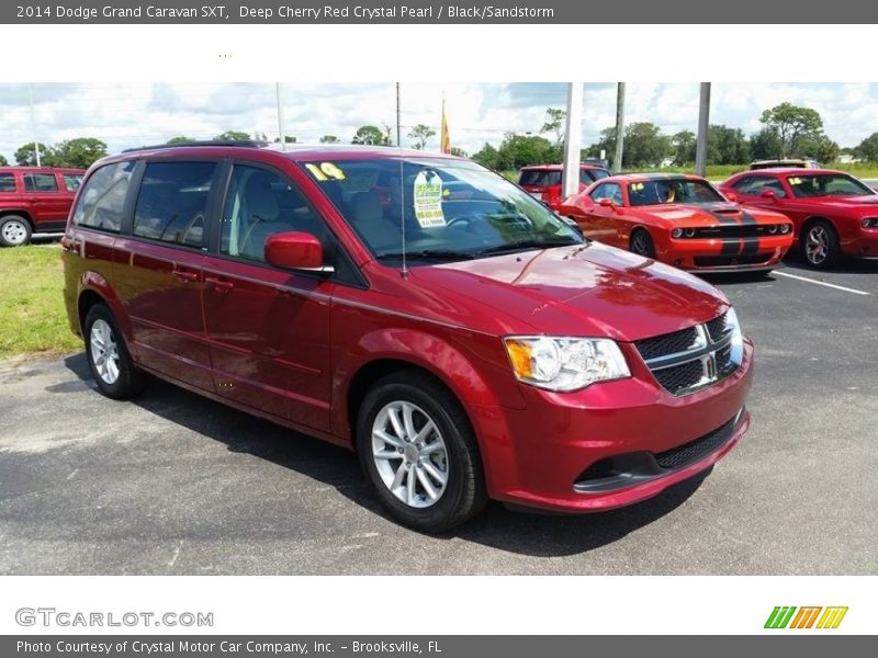 Deep Cherry Red Crystal Pearl / Black/Sandstorm 2014 Dodge Grand Caravan SXT