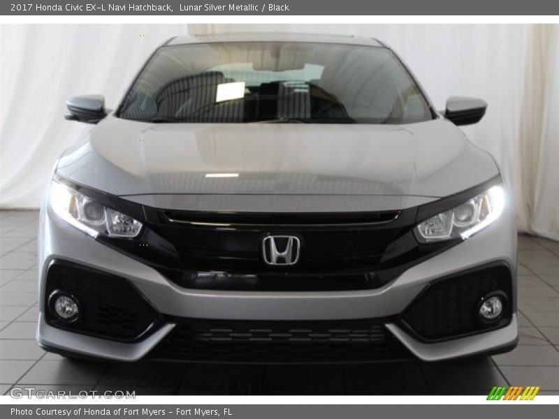 Lunar Silver Metallic / Black 2017 Honda Civic EX-L Navi Hatchback