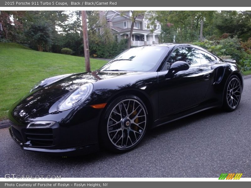 Black / Black/Garnet Red 2015 Porsche 911 Turbo S Coupe