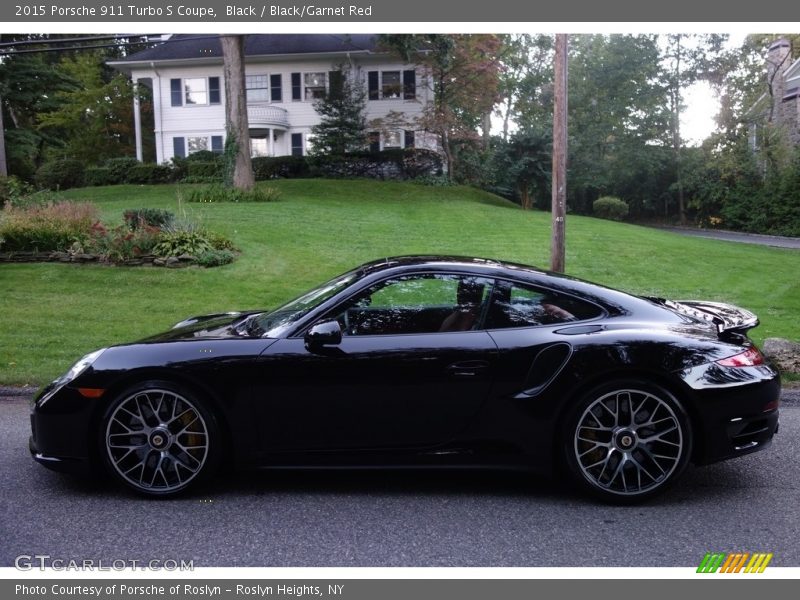 Black / Black/Garnet Red 2015 Porsche 911 Turbo S Coupe