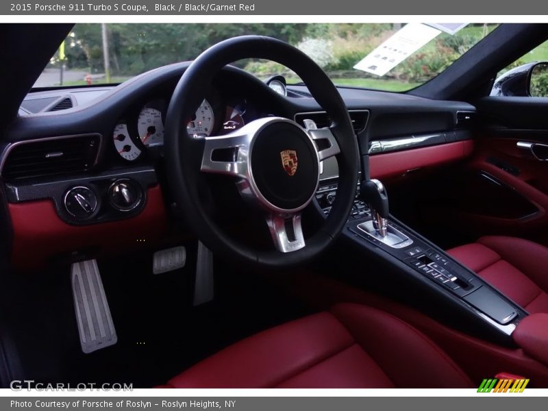 Black / Black/Garnet Red 2015 Porsche 911 Turbo S Coupe