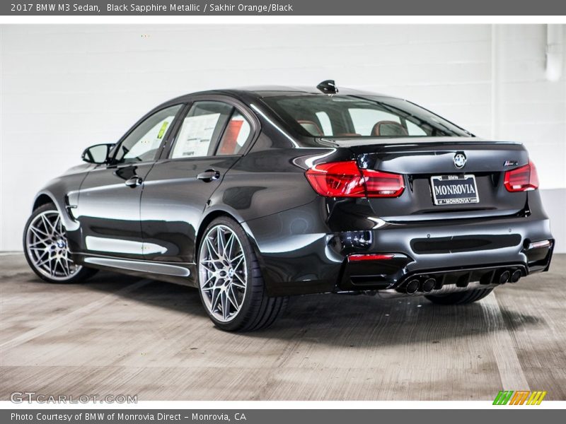 Black Sapphire Metallic / Sakhir Orange/Black 2017 BMW M3 Sedan