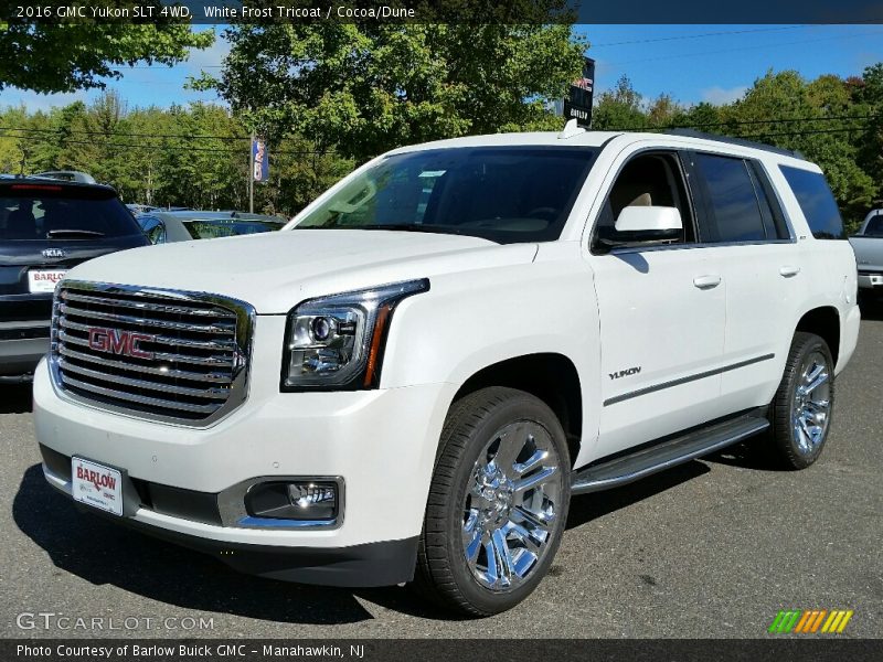 White Frost Tricoat / Cocoa/Dune 2016 GMC Yukon SLT 4WD