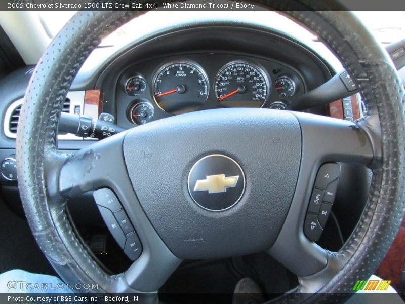 White Diamond Tricoat / Ebony 2009 Chevrolet Silverado 1500 LTZ Crew Cab 4x4