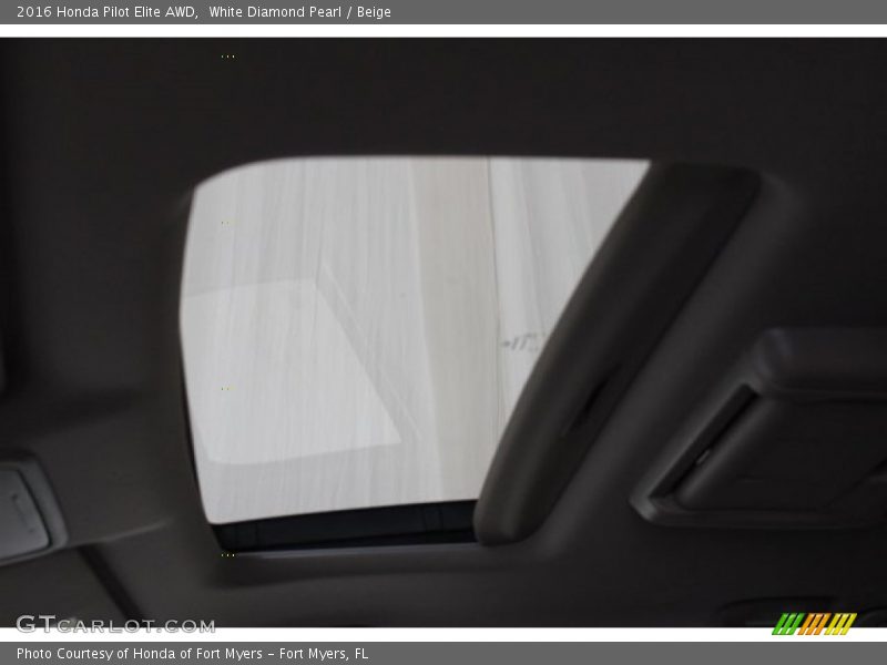 White Diamond Pearl / Beige 2016 Honda Pilot Elite AWD