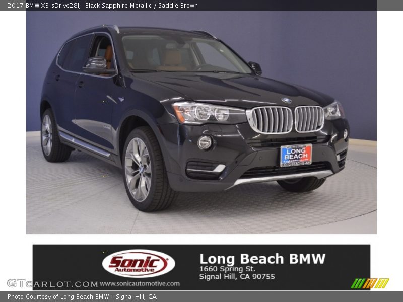 Black Sapphire Metallic / Saddle Brown 2017 BMW X3 sDrive28i