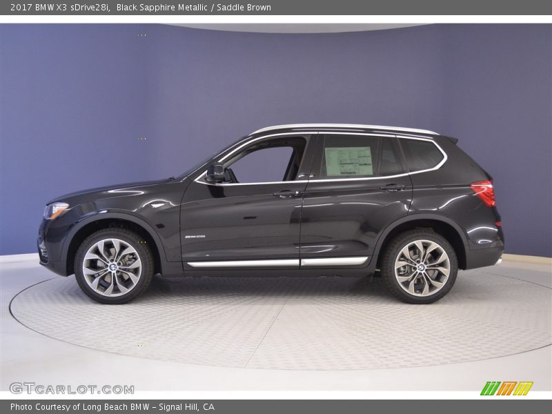 Black Sapphire Metallic / Saddle Brown 2017 BMW X3 sDrive28i