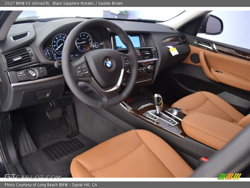 Black Sapphire Metallic / Saddle Brown 2017 BMW X3 sDrive28i