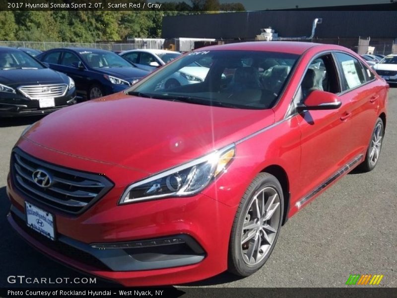 Scarlet Red / Gray 2017 Hyundai Sonata Sport 2.0T