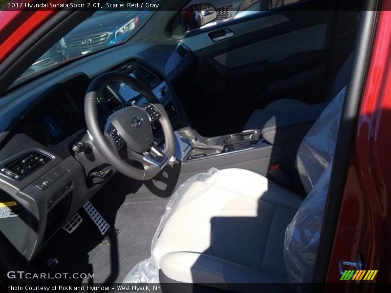 Scarlet Red / Gray 2017 Hyundai Sonata Sport 2.0T
