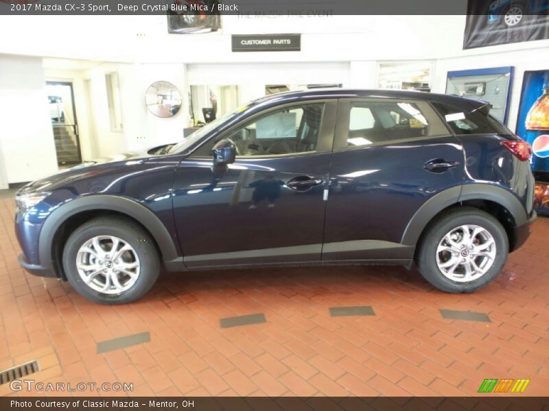 Deep Crystal Blue Mica / Black 2017 Mazda CX-3 Sport