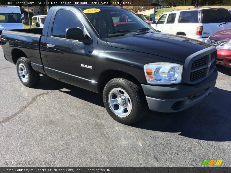 Brilliant Black Crystal Pearl / Khaki 2008 Dodge Ram 1500 ST Regular Cab