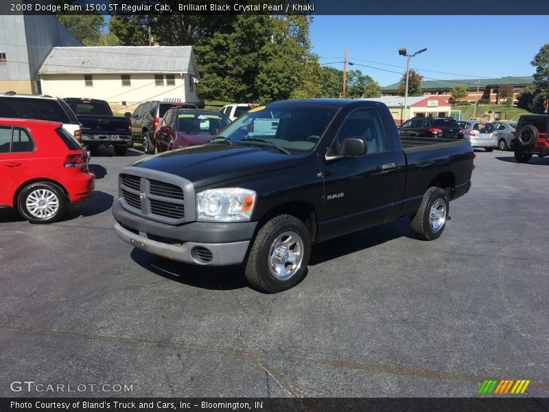 Brilliant Black Crystal Pearl / Khaki 2008 Dodge Ram 1500 ST Regular Cab