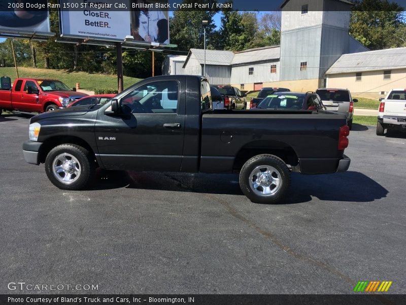 Brilliant Black Crystal Pearl / Khaki 2008 Dodge Ram 1500 ST Regular Cab