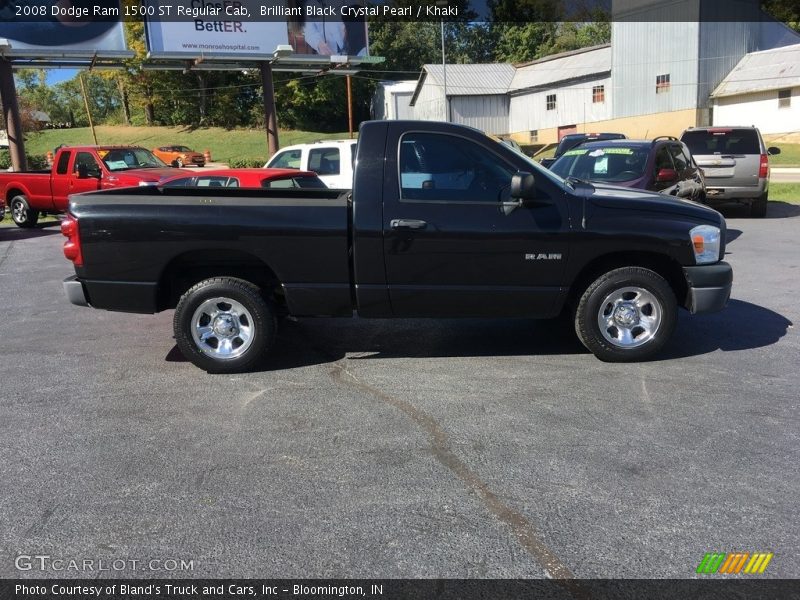 Brilliant Black Crystal Pearl / Khaki 2008 Dodge Ram 1500 ST Regular Cab