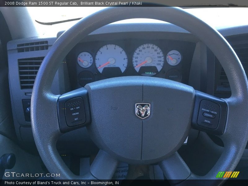 Brilliant Black Crystal Pearl / Khaki 2008 Dodge Ram 1500 ST Regular Cab