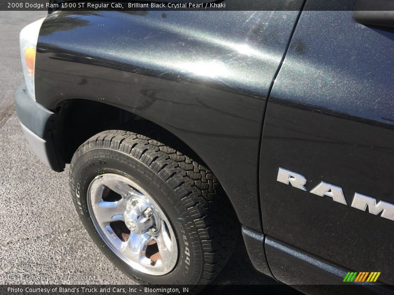 Brilliant Black Crystal Pearl / Khaki 2008 Dodge Ram 1500 ST Regular Cab