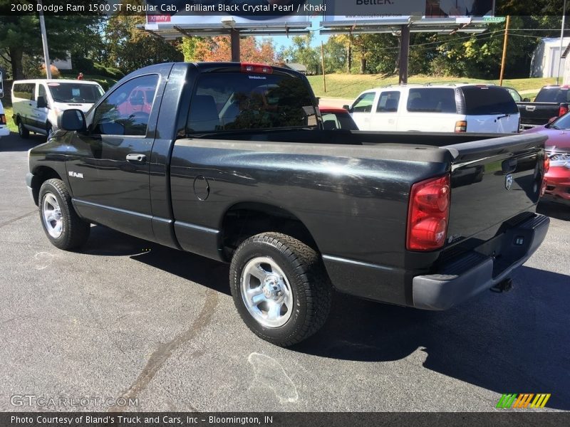 Brilliant Black Crystal Pearl / Khaki 2008 Dodge Ram 1500 ST Regular Cab
