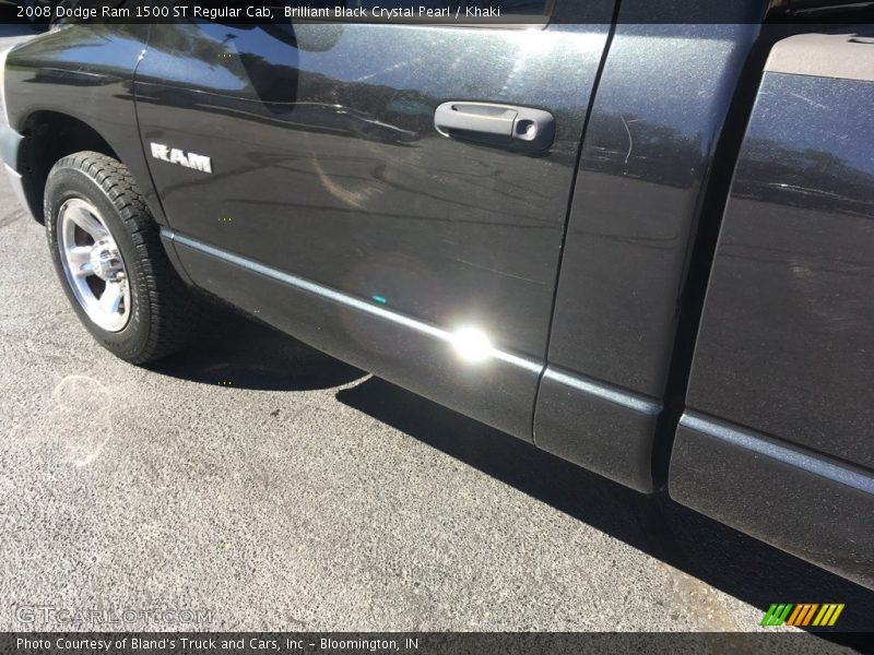 Brilliant Black Crystal Pearl / Khaki 2008 Dodge Ram 1500 ST Regular Cab