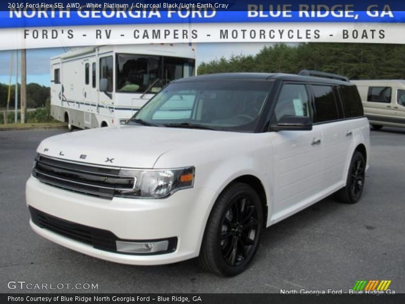 White Platinum / Charcoal Black/Light Earth Gray 2016 Ford Flex SEL AWD