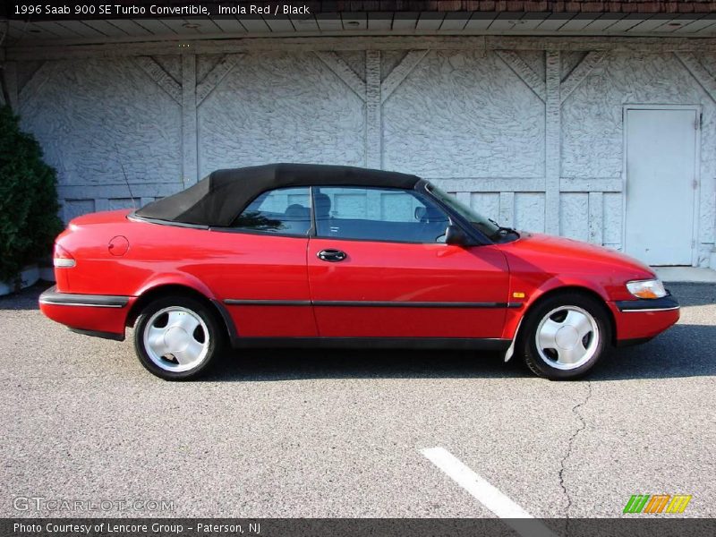 Imola Red / Black 1996 Saab 900 SE Turbo Convertible