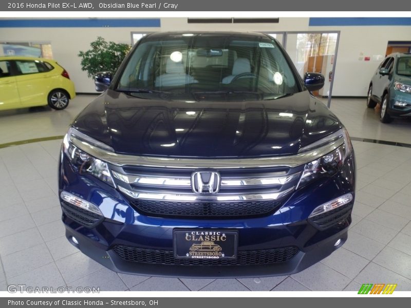 Obsidian Blue Pearl / Gray 2016 Honda Pilot EX-L AWD