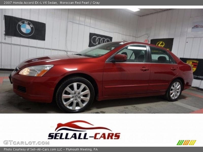Moroccan Red Pearl / Gray 2007 Honda Accord EX-L V6 Sedan