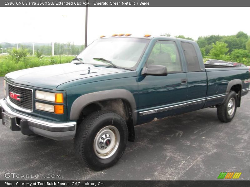 Emerald Green Metallic / Beige 1996 GMC Sierra 2500 SLE Extended Cab 4x4