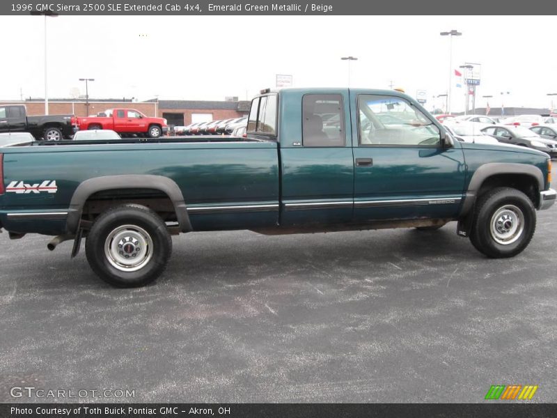 Emerald Green Metallic / Beige 1996 GMC Sierra 2500 SLE Extended Cab 4x4