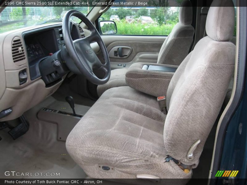 Emerald Green Metallic / Beige 1996 GMC Sierra 2500 SLE Extended Cab 4x4