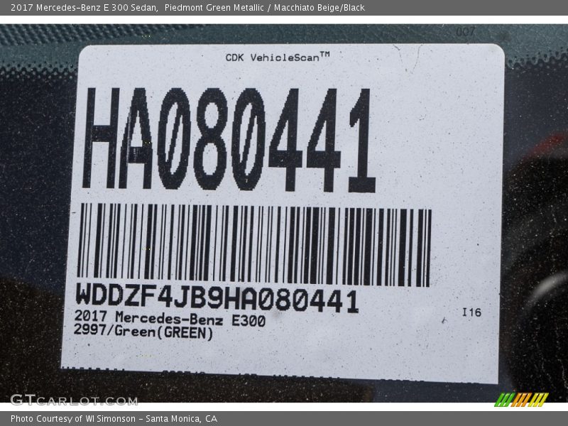 Piedmont Green Metallic / Macchiato Beige/Black 2017 Mercedes-Benz E 300 Sedan