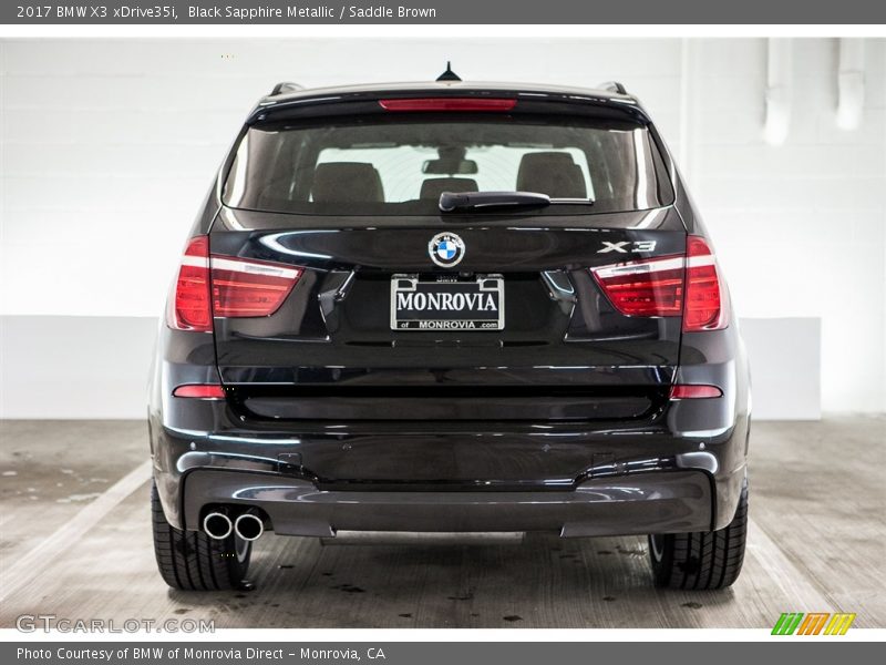 Black Sapphire Metallic / Saddle Brown 2017 BMW X3 xDrive35i