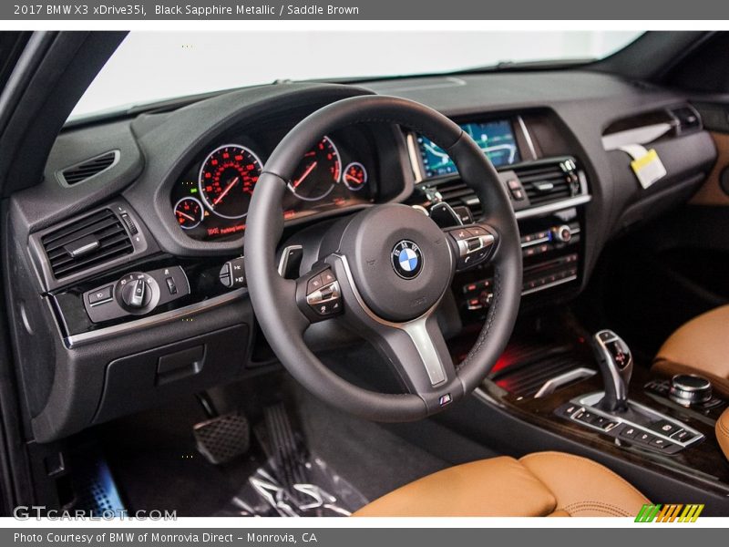 Black Sapphire Metallic / Saddle Brown 2017 BMW X3 xDrive35i