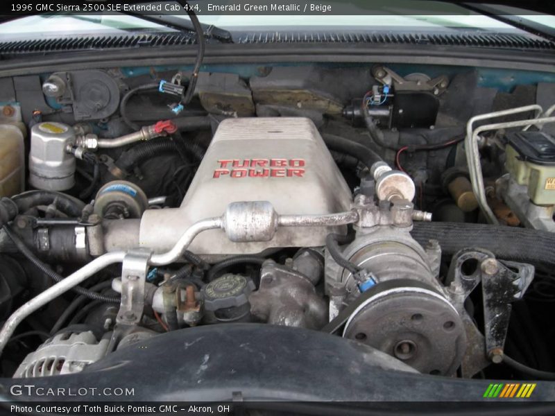 Emerald Green Metallic / Beige 1996 GMC Sierra 2500 SLE Extended Cab 4x4