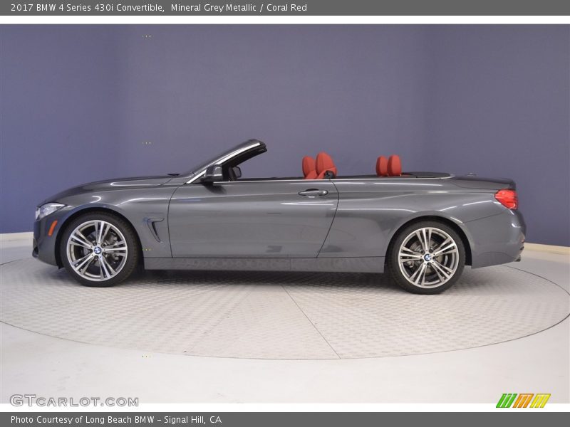 Mineral Grey Metallic / Coral Red 2017 BMW 4 Series 430i Convertible