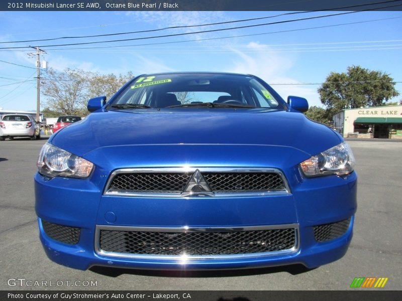 Octane Blue Pearl / Black 2012 Mitsubishi Lancer SE AWD