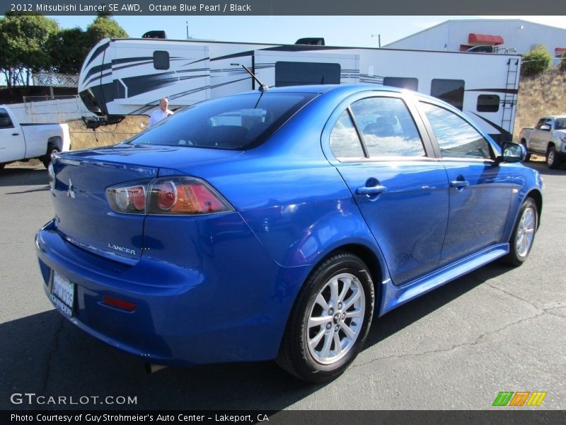 Octane Blue Pearl / Black 2012 Mitsubishi Lancer SE AWD